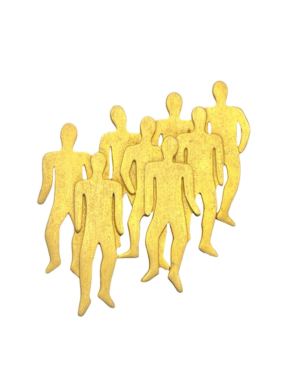 JJ 1988 figural gold tone crowd of people vintage brooch pin